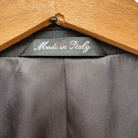 Louis Dell’Olio Men’s Blazer 42R Made in Italy 100% Wool Black Pinstripe - Picture 4 of 8